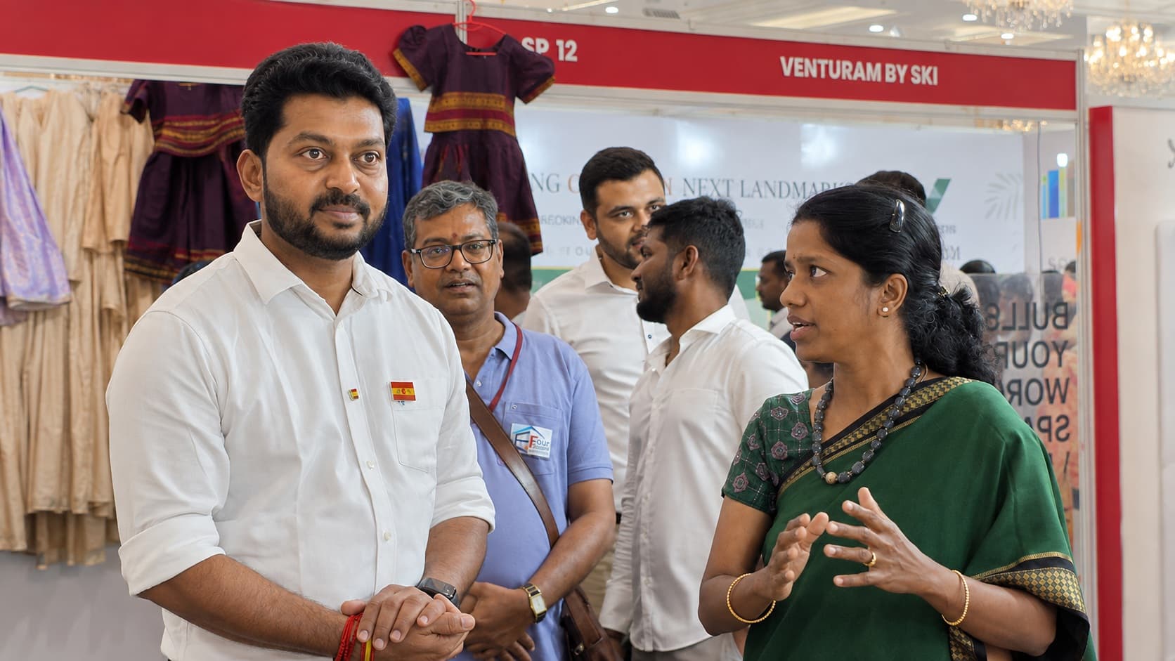 Dr. T. K. Prabhu listening to Chief Architect and Designer Alamelu Pasupathy